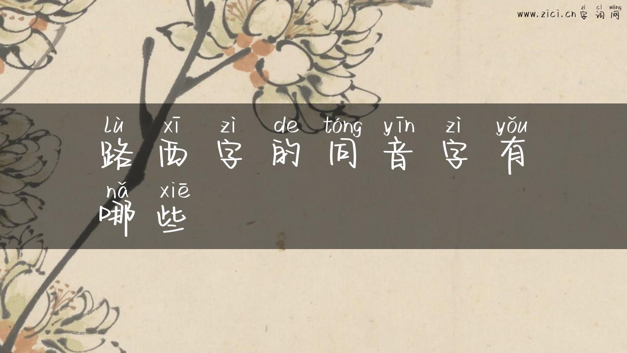 路西字的同音字有哪些