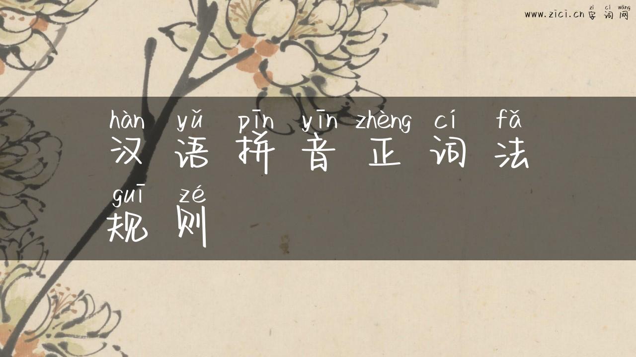 汉语拼音正词法规则