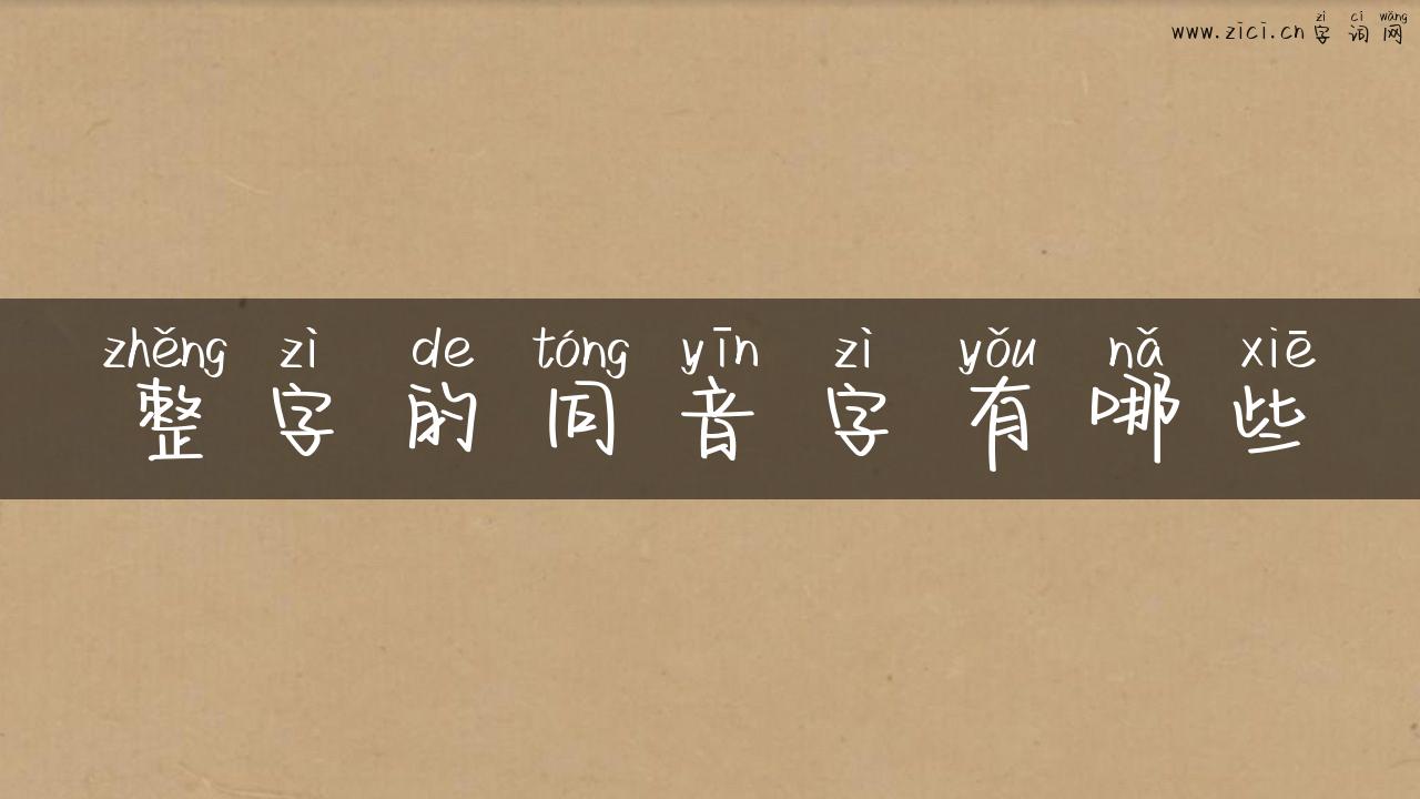 整字的同音字有哪些