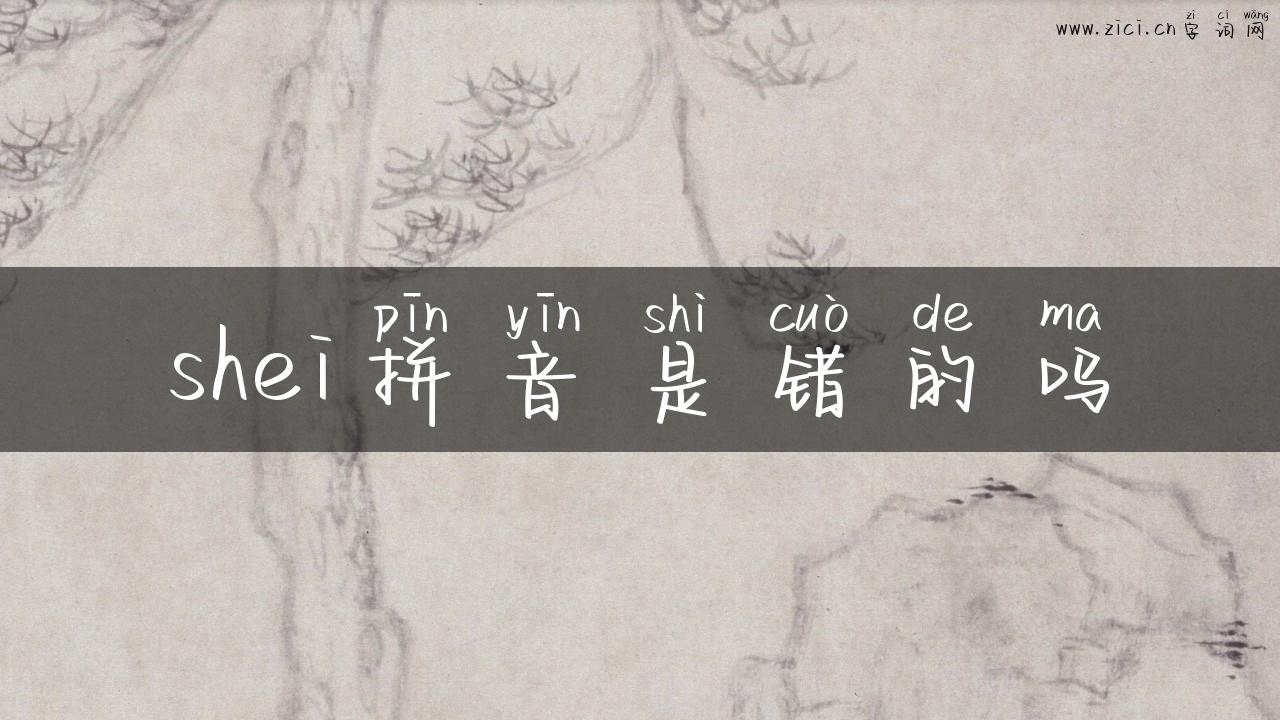 shei拼音是错的吗