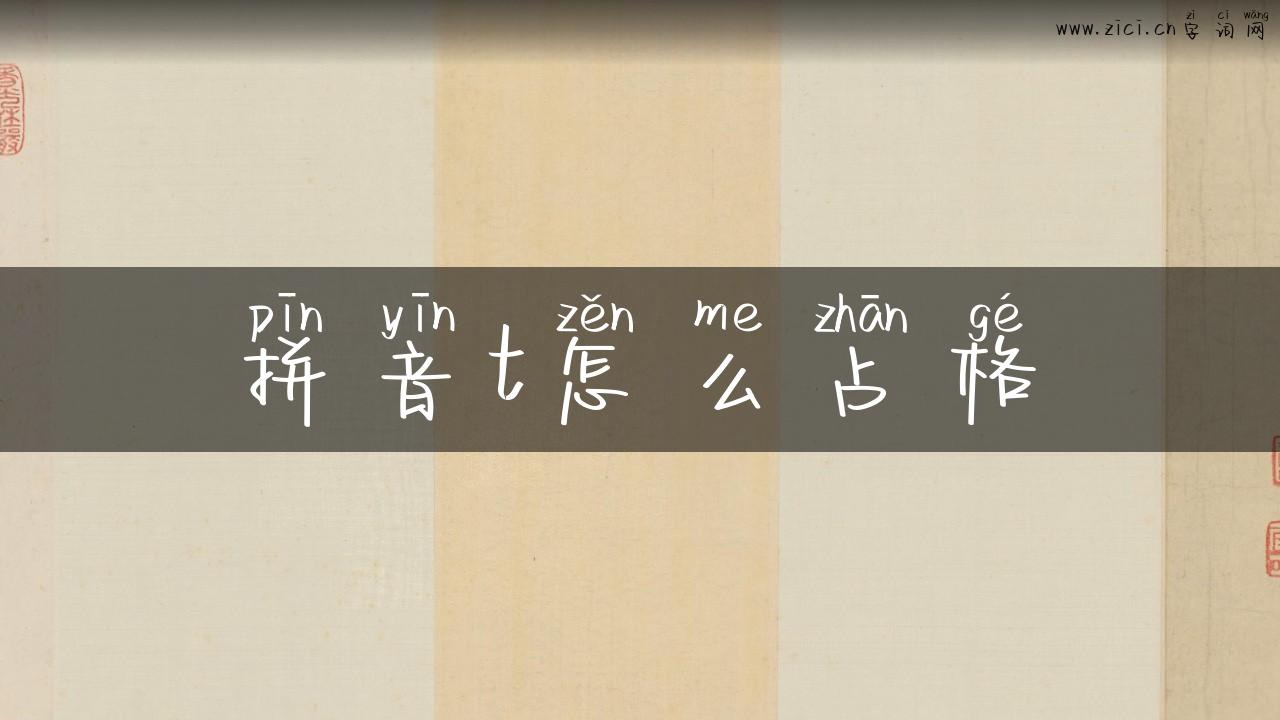 拼音t怎么占格