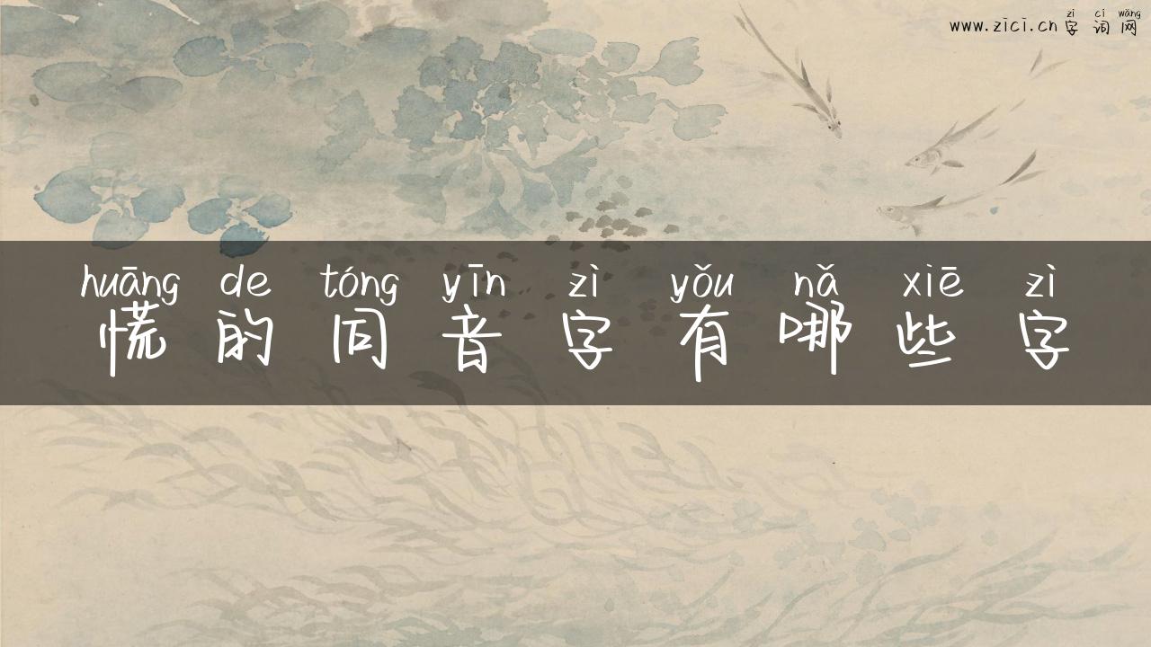 慌的同音字有哪些字