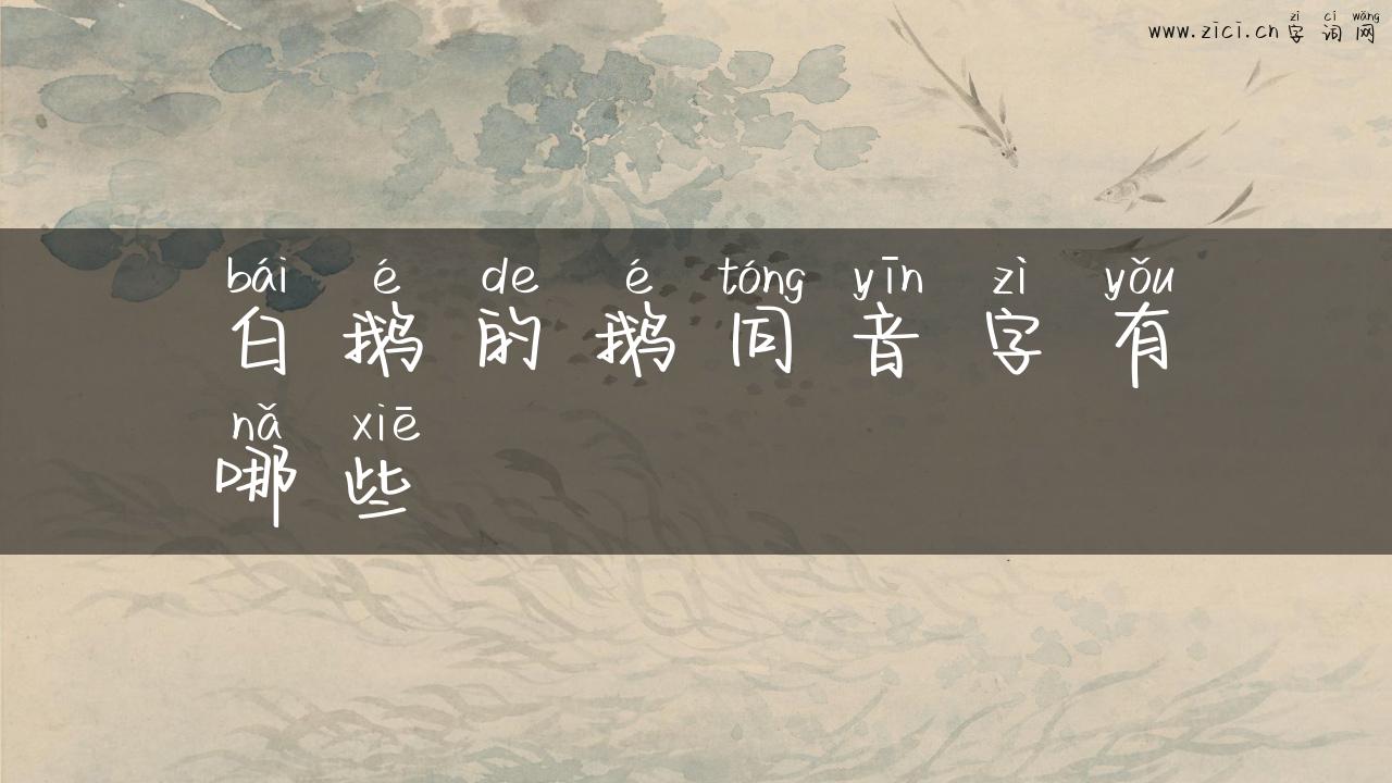 白鹅的鹅同音字有哪些