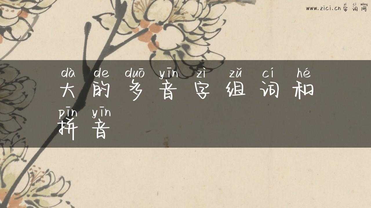 大的多音字组词和拼音