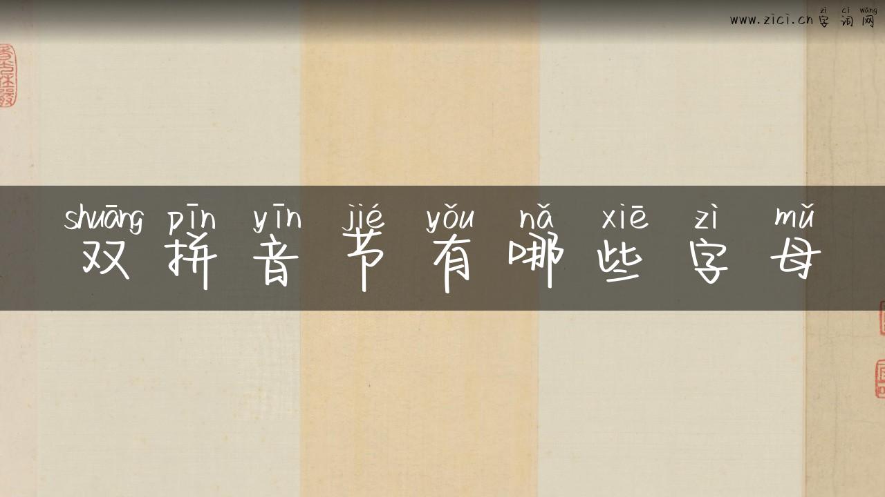 双拼音节有哪些字母