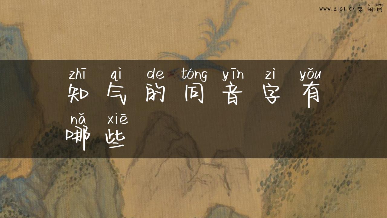 知气的同音字有哪些