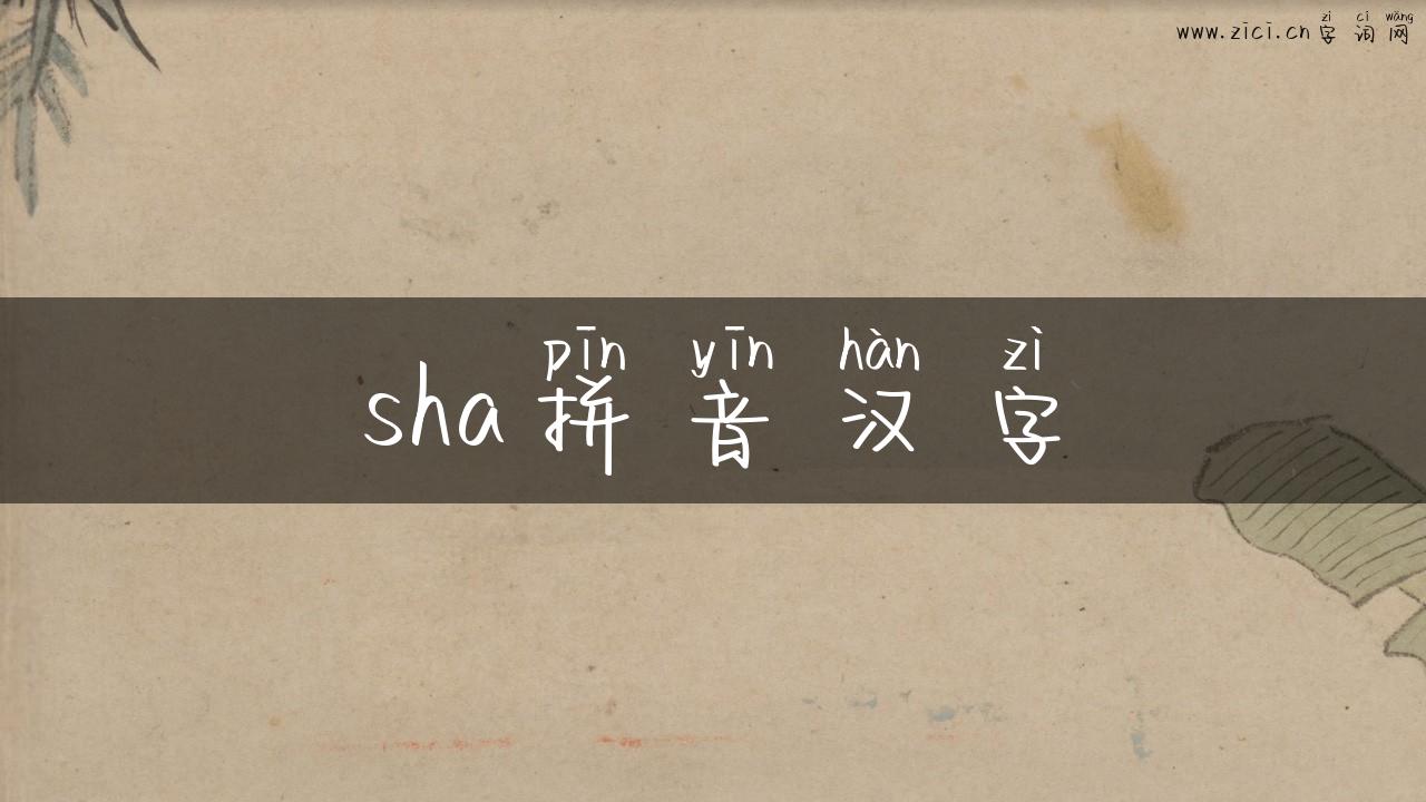 sha拼音汉字