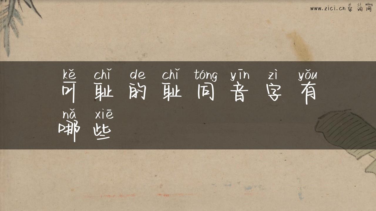 可耻的耻同音字有哪些