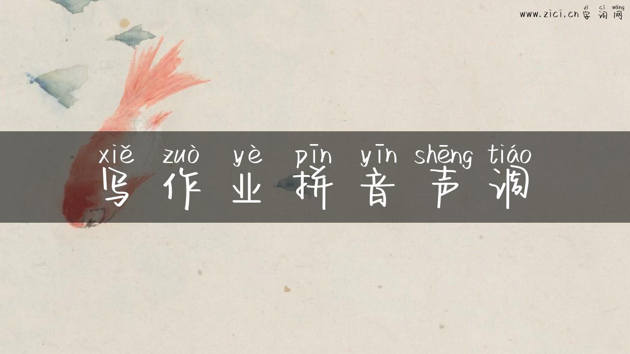 写作业拼音声调