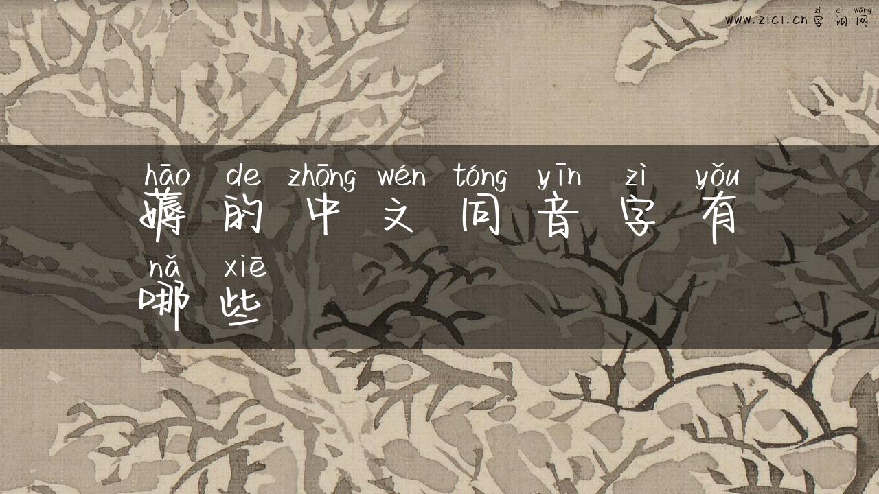 薅的中文同音字有哪些