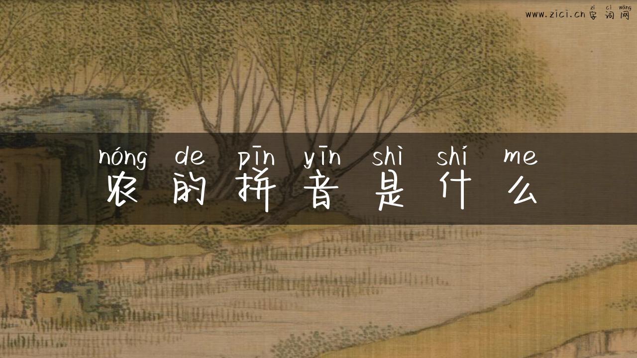 农的拼音是什么