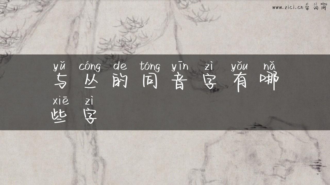 与丛的同音字有哪些字