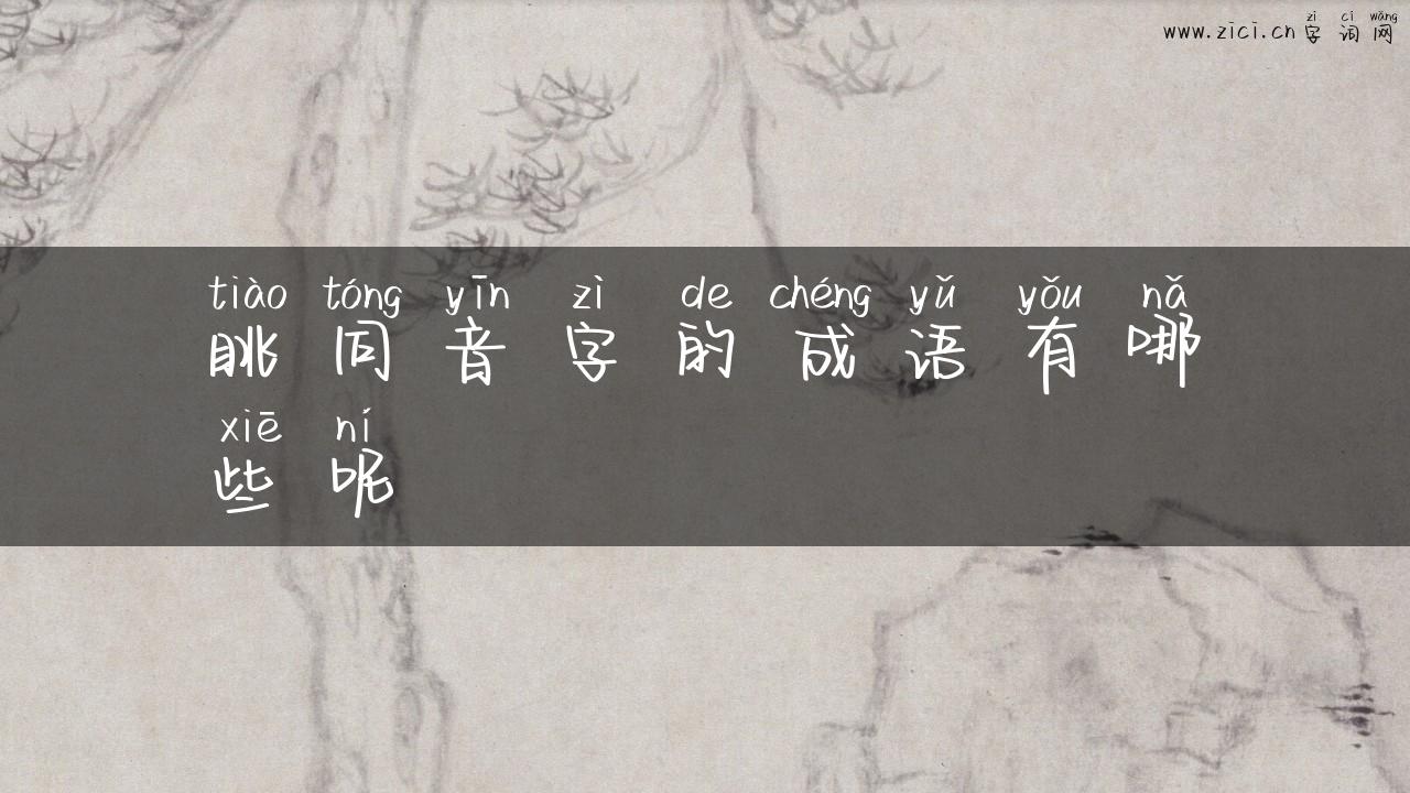 眺同音字的成语有哪些呢