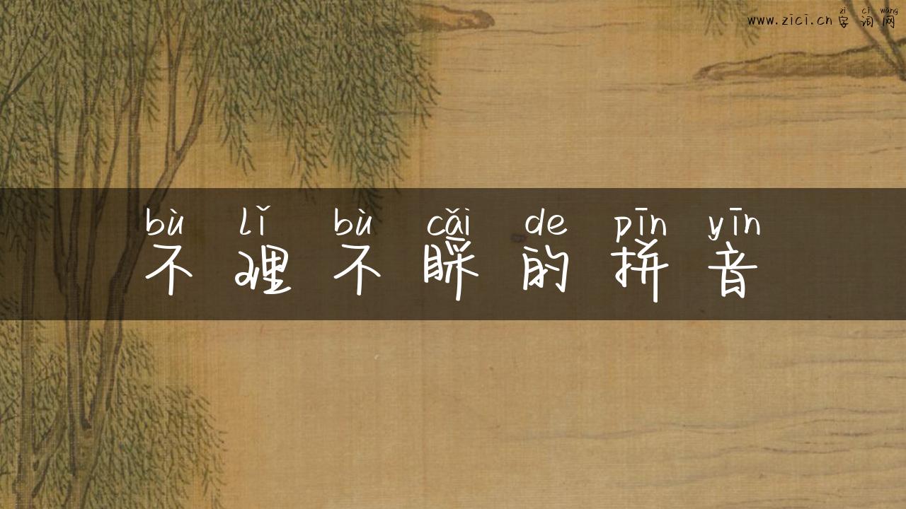 不理不睬的拼音