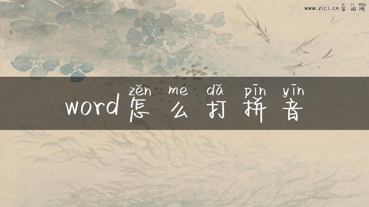 word怎么打拼音