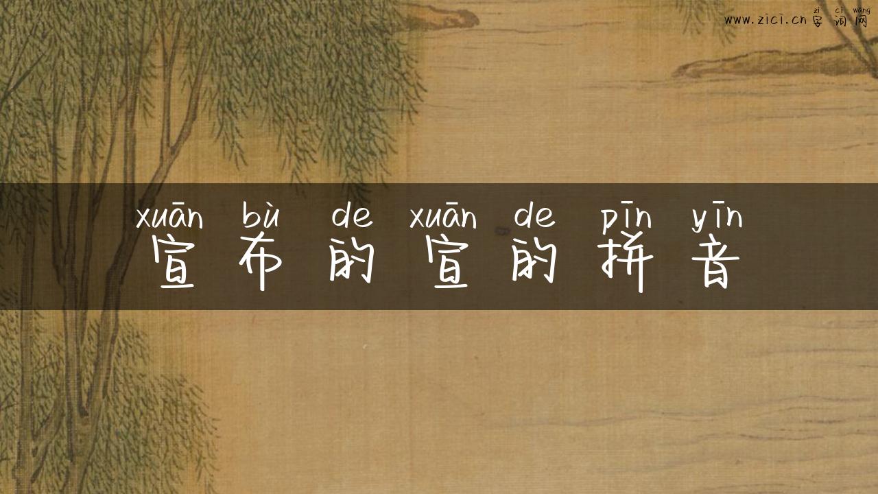宣布的宣的拼音
