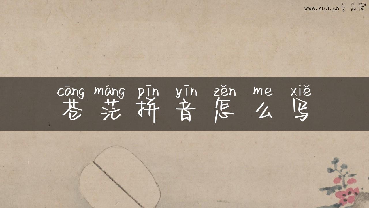 苍茫拼音怎么写
