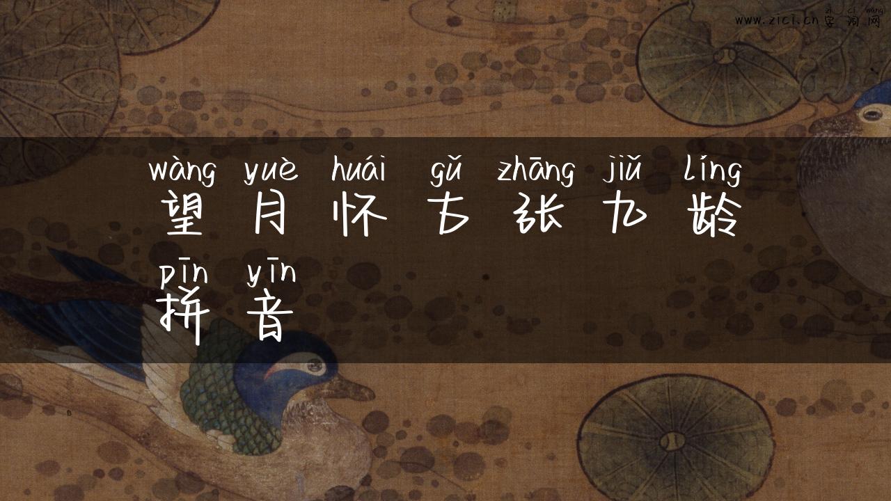 望月怀古张九龄拼音