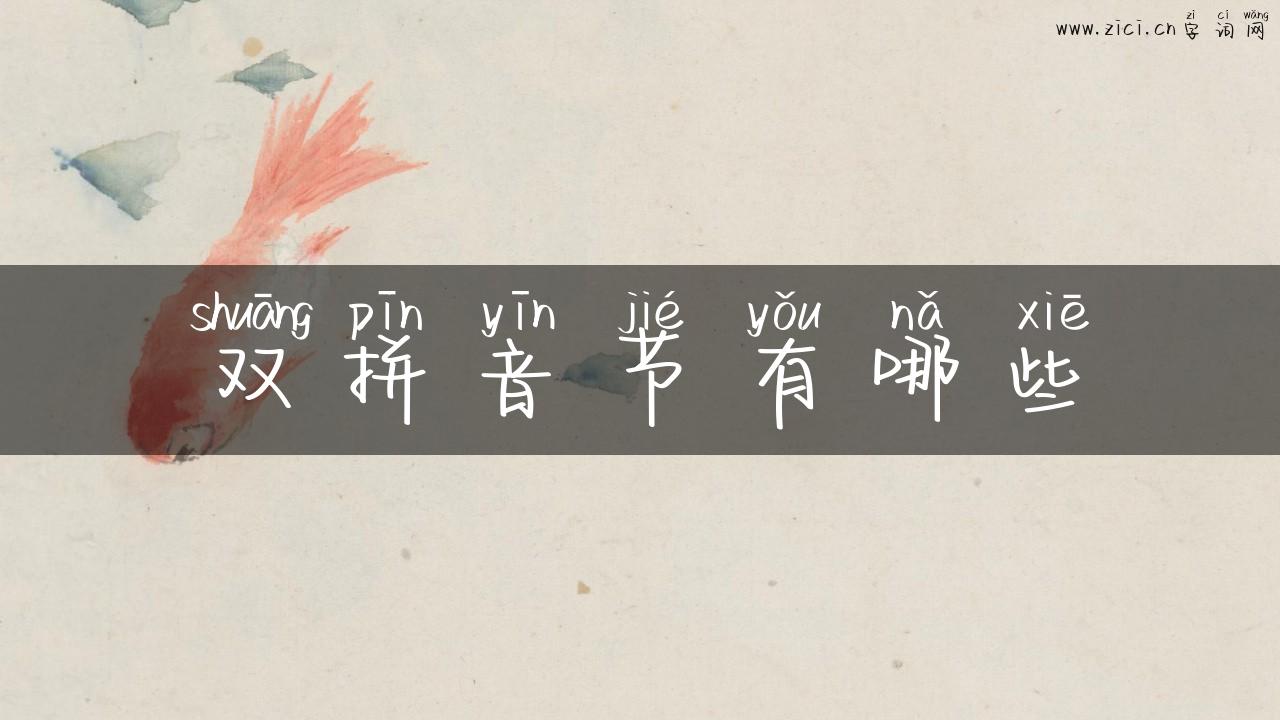 双拼音节有哪些