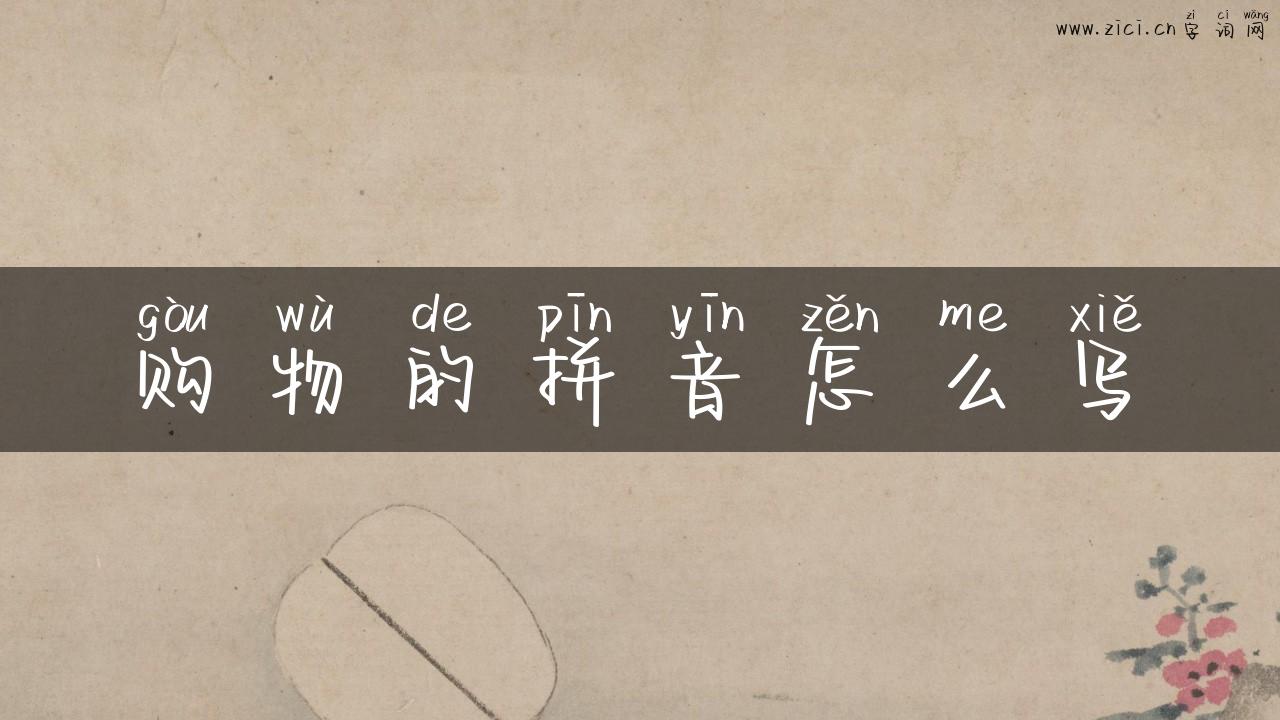 购物的拼音怎么写