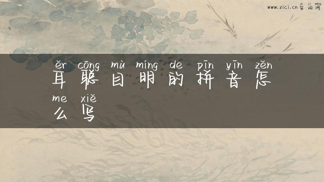 耳聪目明的拼音怎么写