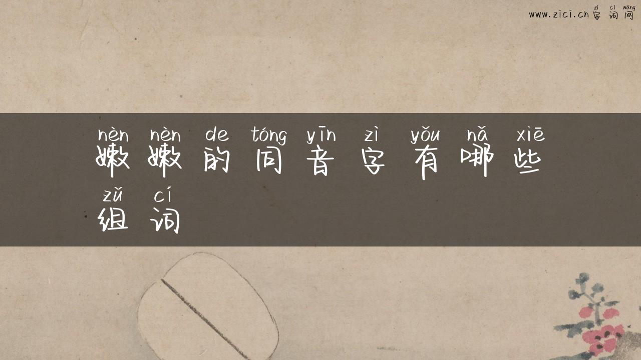 嫩嫩的同音字有哪些组词
