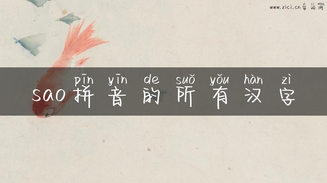 sao拼音的所有汉字