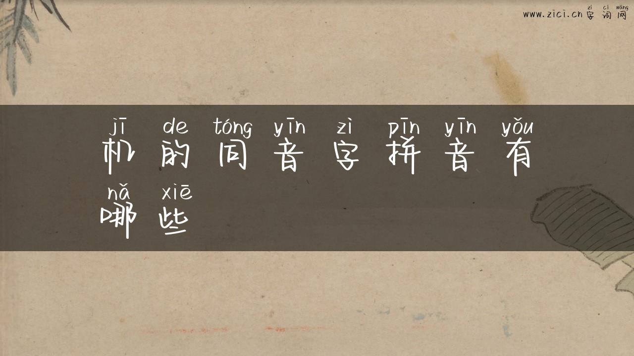 机的同音字拼音有哪些