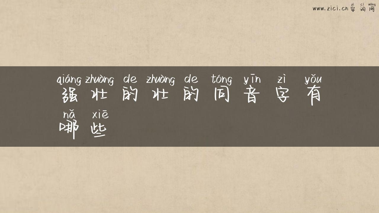 强壮的壮的同音字有哪些