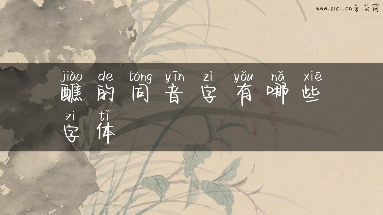 醮的同音字有哪些字体
