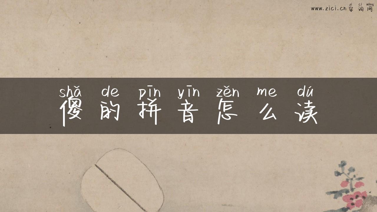 傻的拼音怎么读