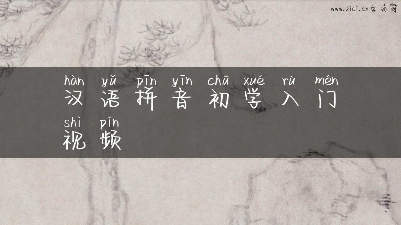 汉语拼音初学入门视频