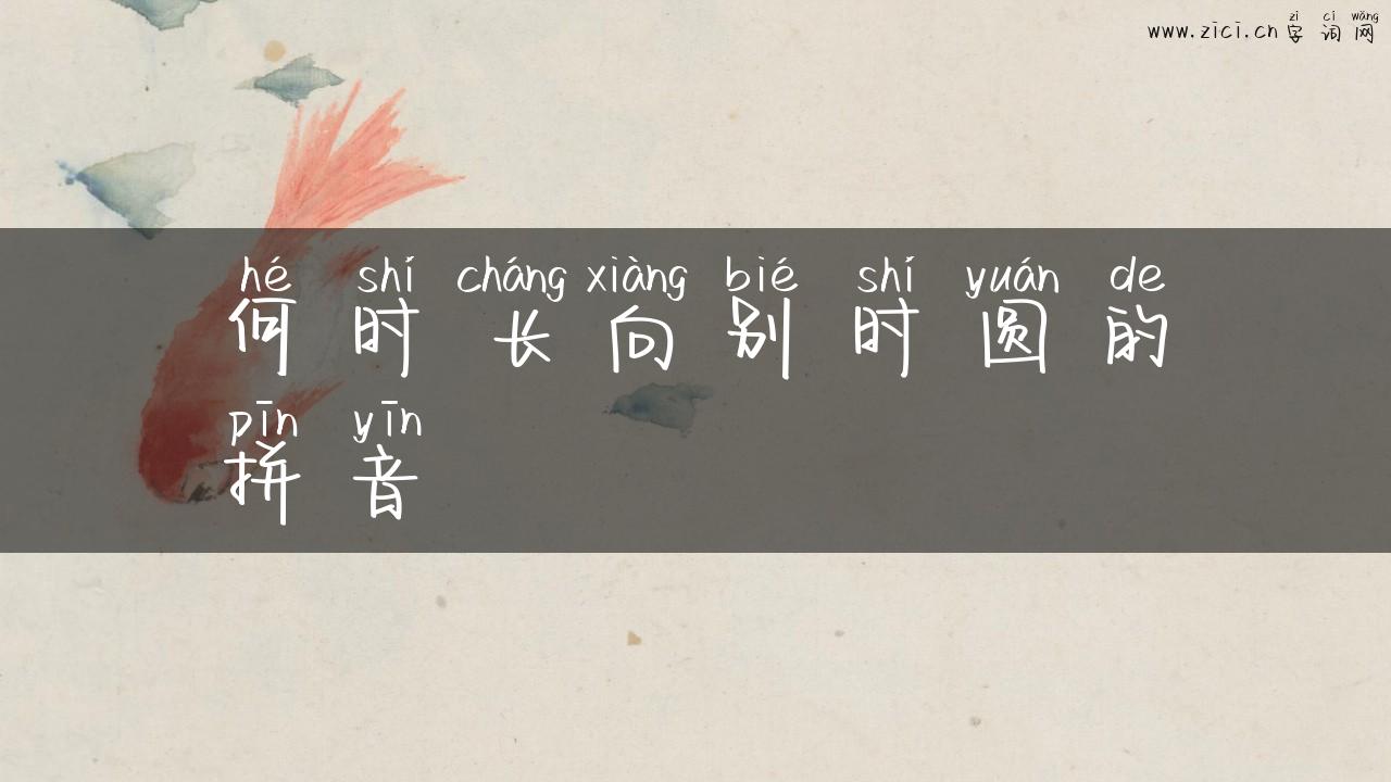 何时长向别时圆的拼音