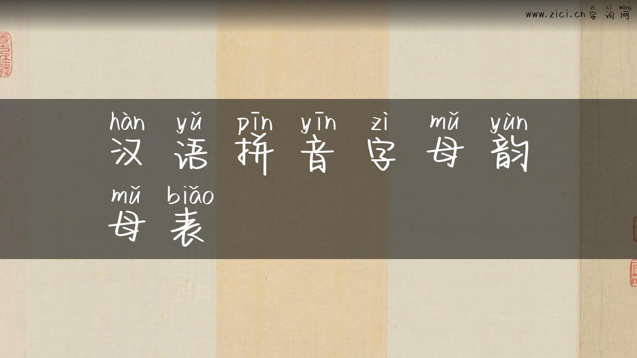 汉语拼音字母韵母表