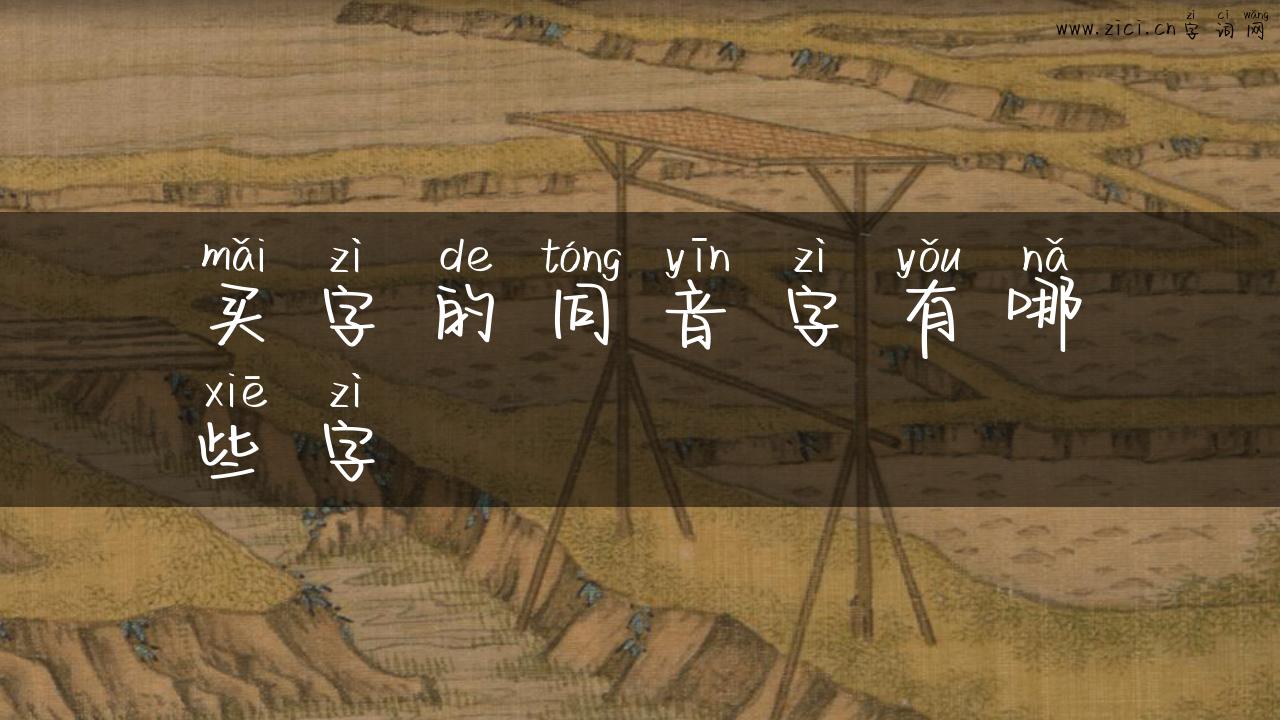 买字的同音字有哪些字