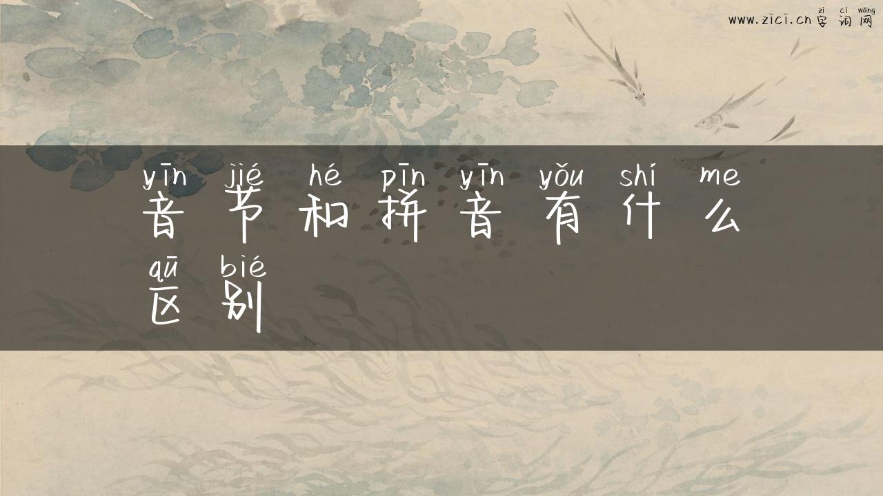 音节和拼音有什么区别