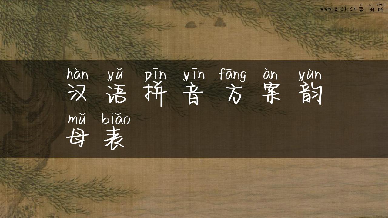 汉语拼音方案韵母表