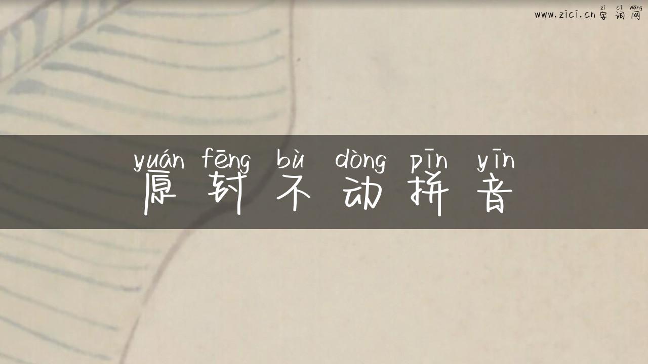 原封不动拼音