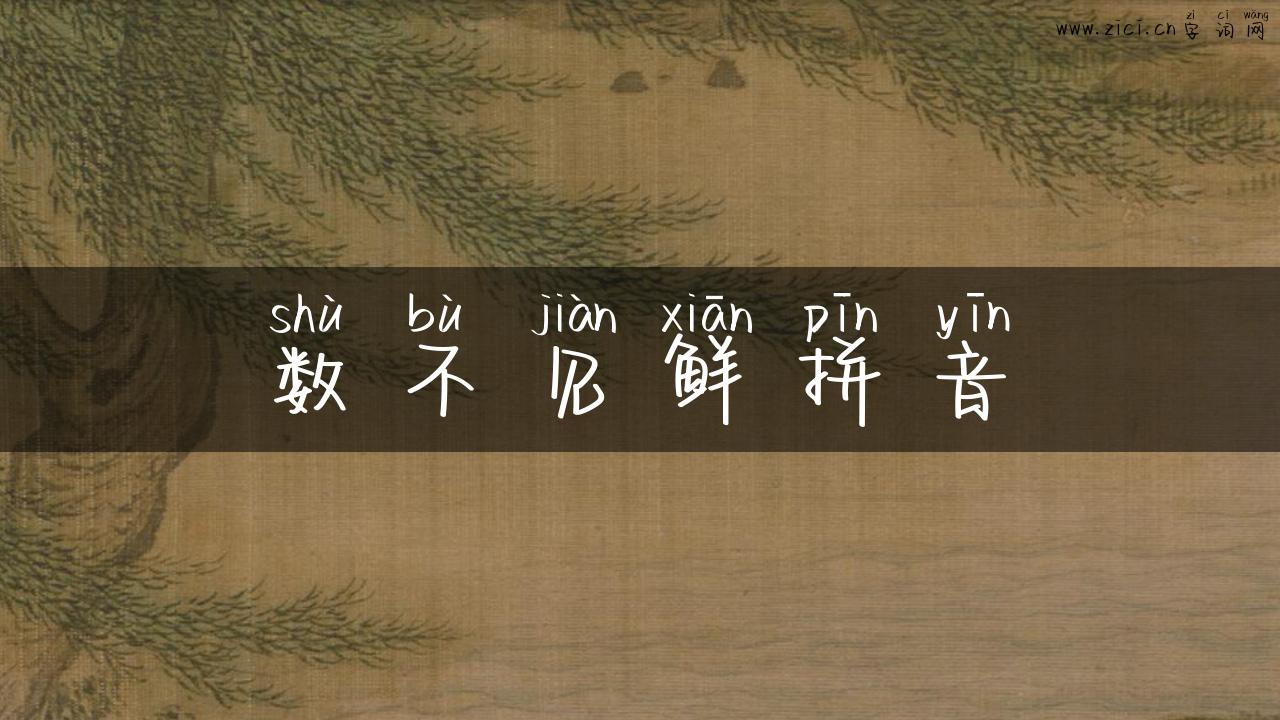 数不见鲜拼音