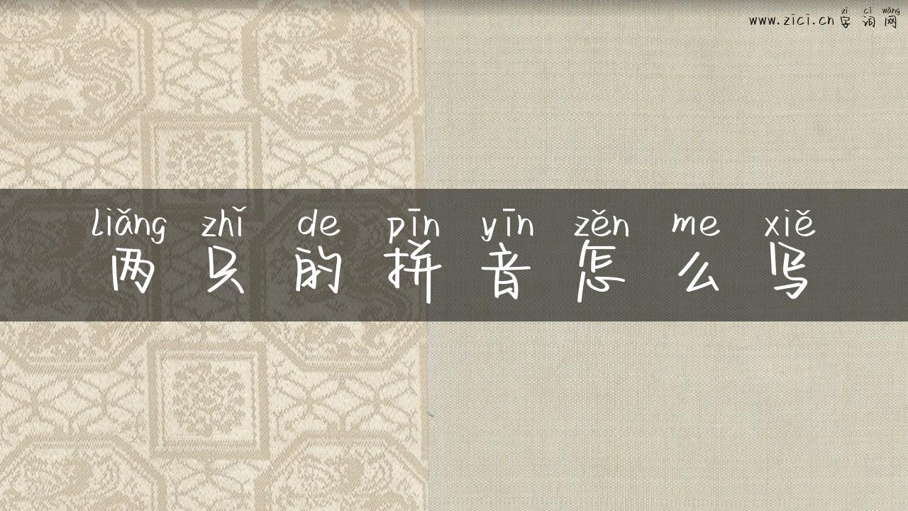 两只的拼音怎么写