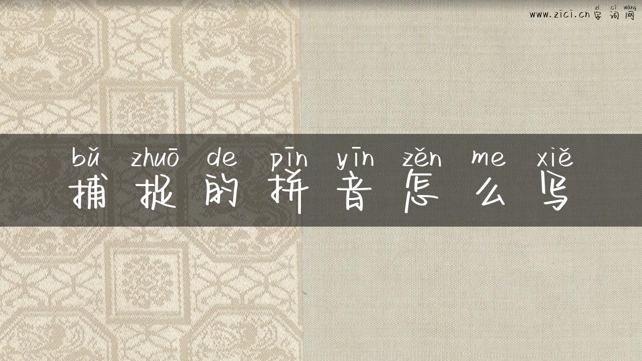 捕捉的拼音怎么写