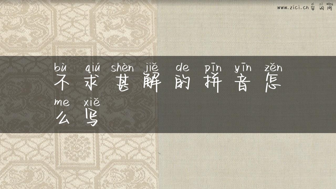 不求甚解的拼音怎么写
