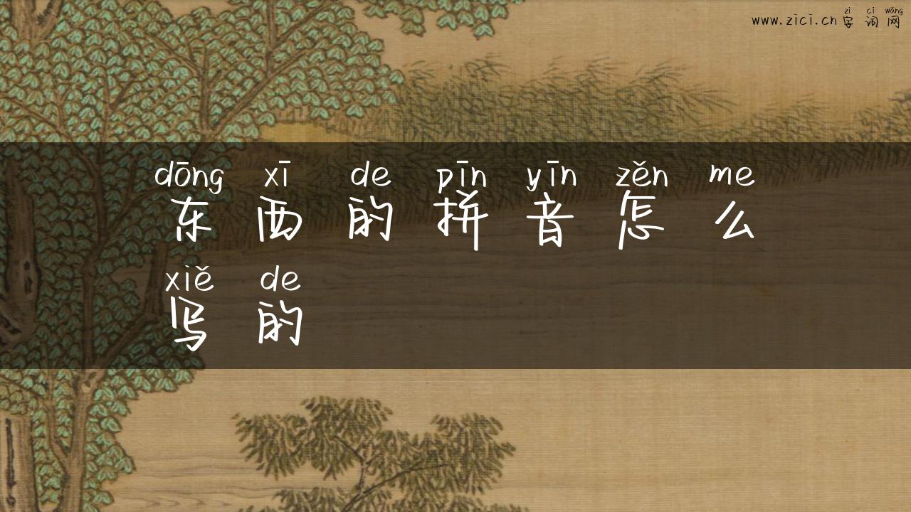 东西的拼音怎么写的