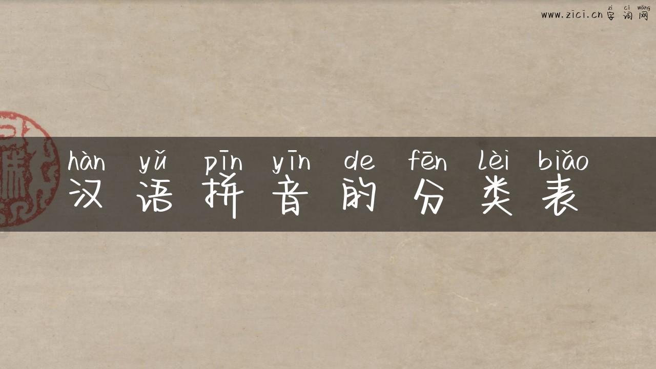 汉语拼音的分类表