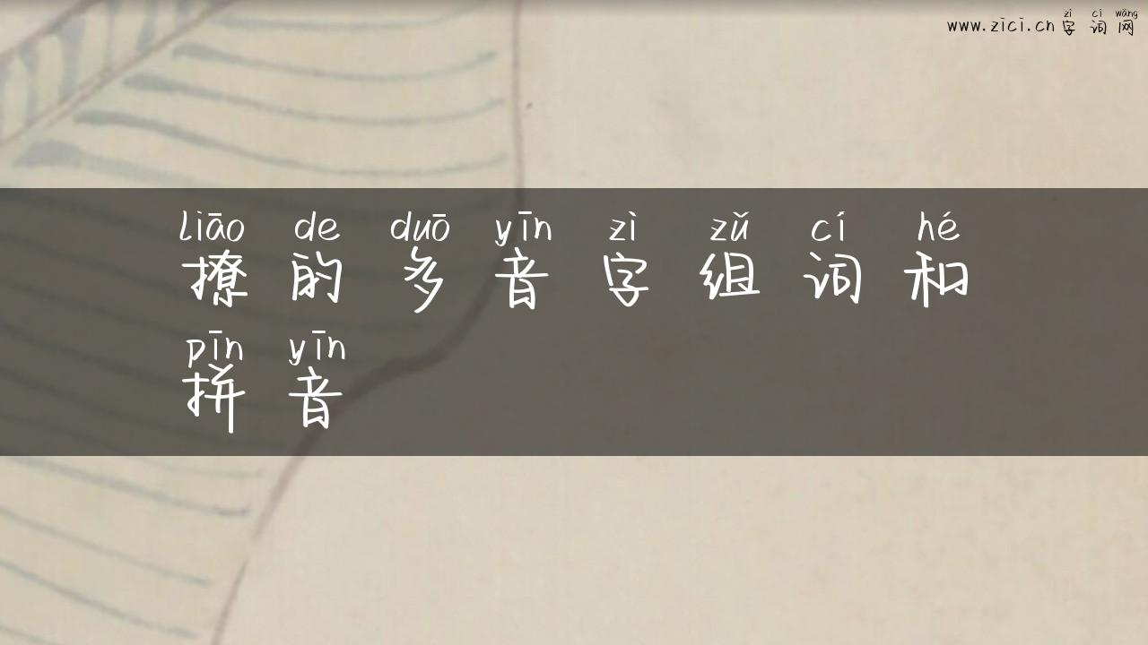 撩的多音字组词和拼音
