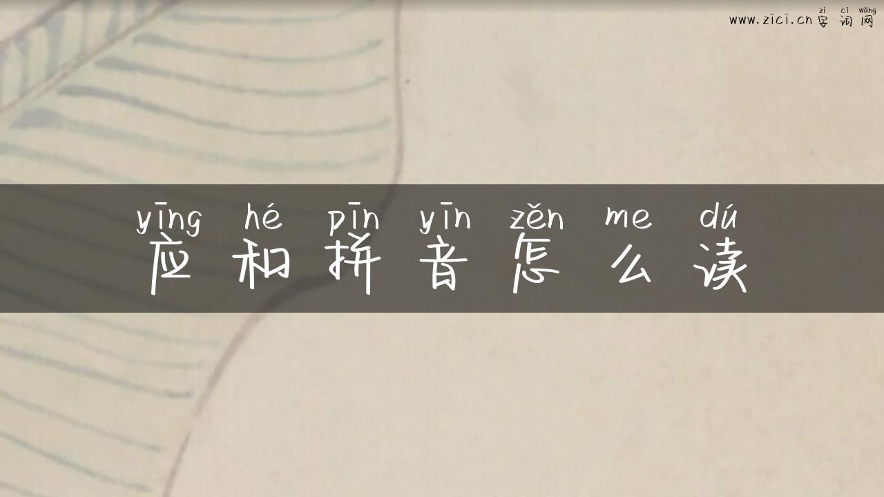 应和拼音怎么读