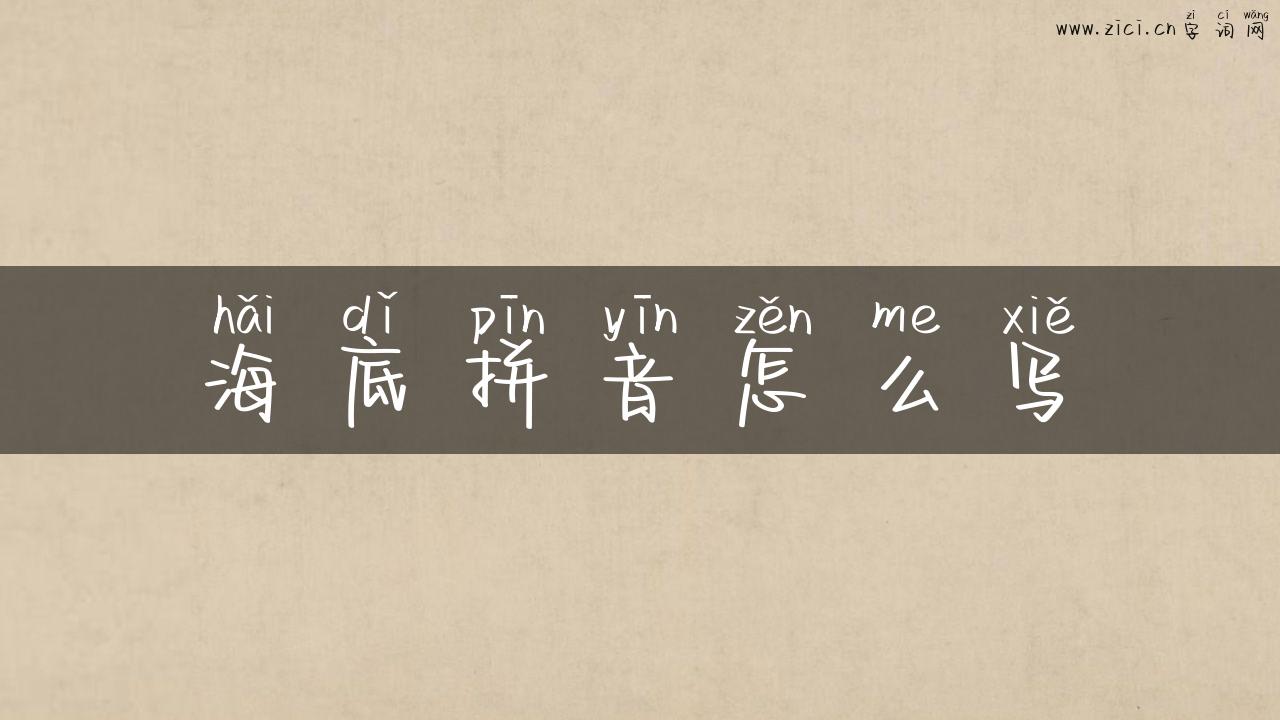海底拼音怎么写