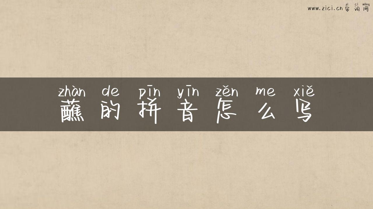 蘸的拼音怎么写