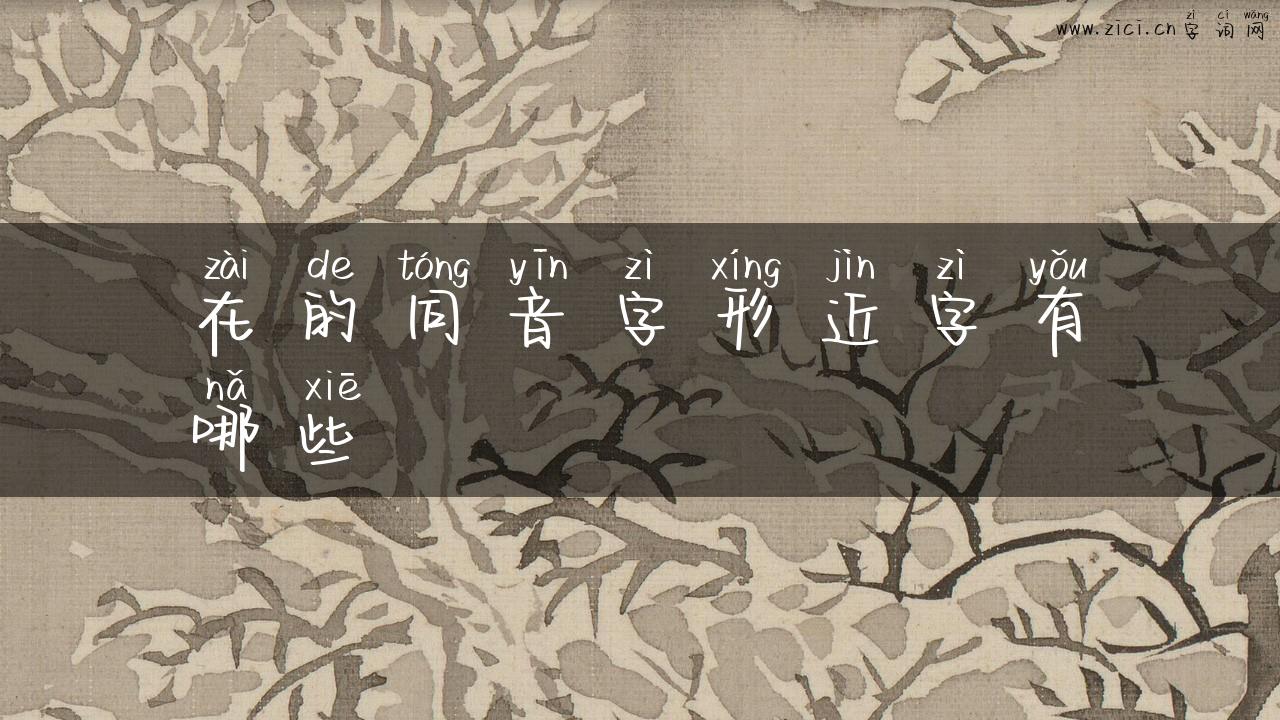 在的同音字形近字有哪些