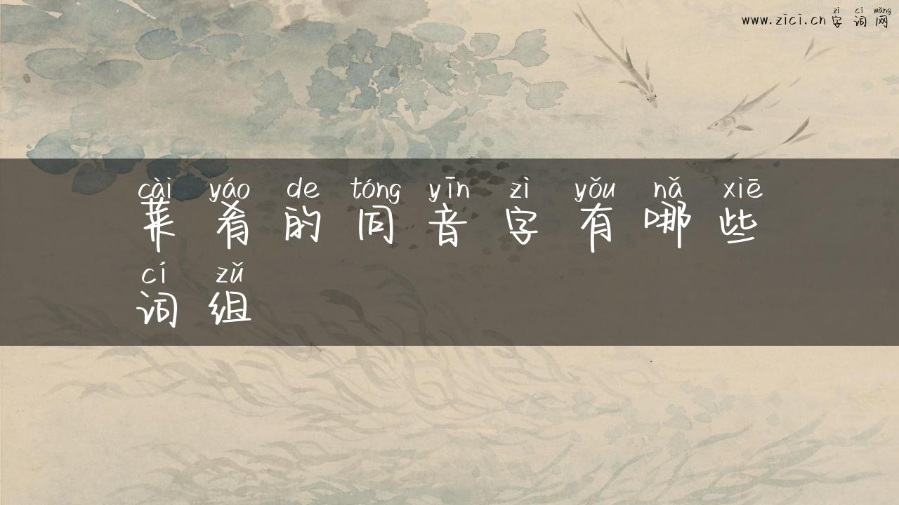 菜肴的同音字有哪些词组